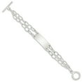 thumbnail image 2 of White Sterling Silver bracelet ID Link, 7.25 in 14 mm, 2 of 3