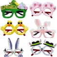 thumbnail image 3 of 6/12/18 Pcs Easter Rabbit Ears Headband and Glasses Frame Set, Plush Ears Rabbit Chick Eggs Easter Decorations, Rabbit Accessories for Easter Photo Props Rabbit Party Decorations, 3 of 9