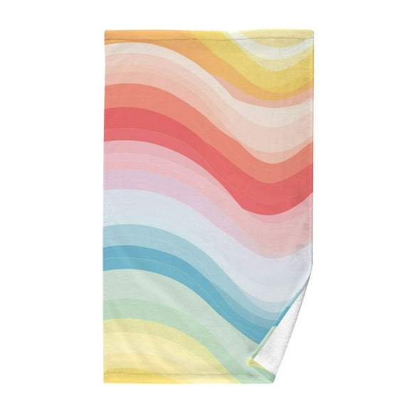 Abstract Rainbow Cotton Face Towels Soft Hand Towel Absorbent Bathroom Towel for Kitchen Hotel Decoration