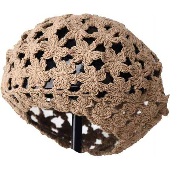 LinYooLi Hand Hook Hollowed-Out Petal-Shaped Beret, Hair Cap