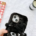 thumbnail image 6 of Allytech Faux Furry Case Cover for Apple iPhone 15 Plus, Girly Fuzzy Faux Fur Protective Anti-Scratch Cute Cover Case for Girls Women - Black, 6 of 6