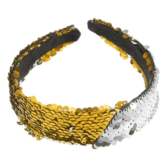 Sequin Headband Sparkle Sequins Headbands for Women Shiny Elastic Headbands Gold Tone Silver Tone