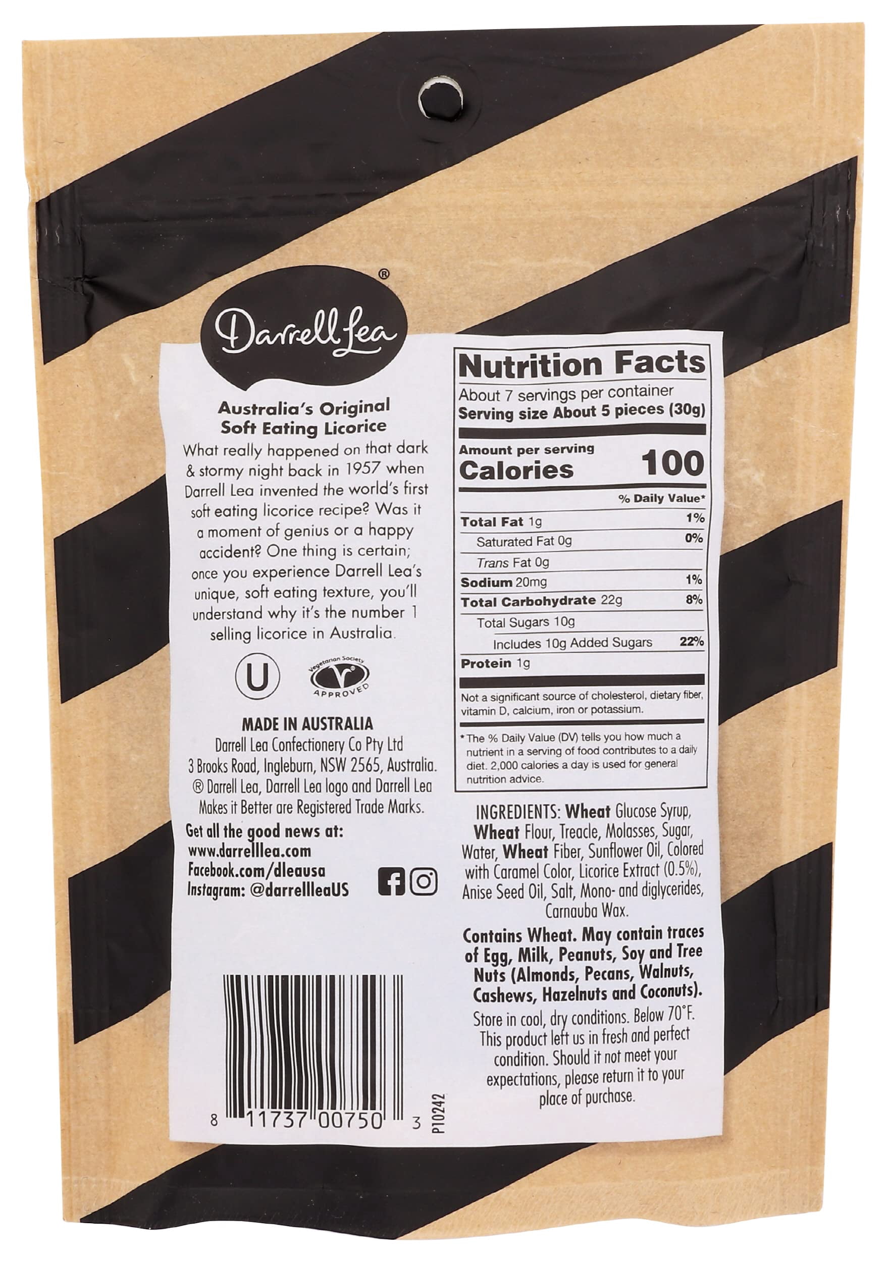 Darrell Lea BG11852 Darrell Lea Licorice Lback Original - 8x7OZ