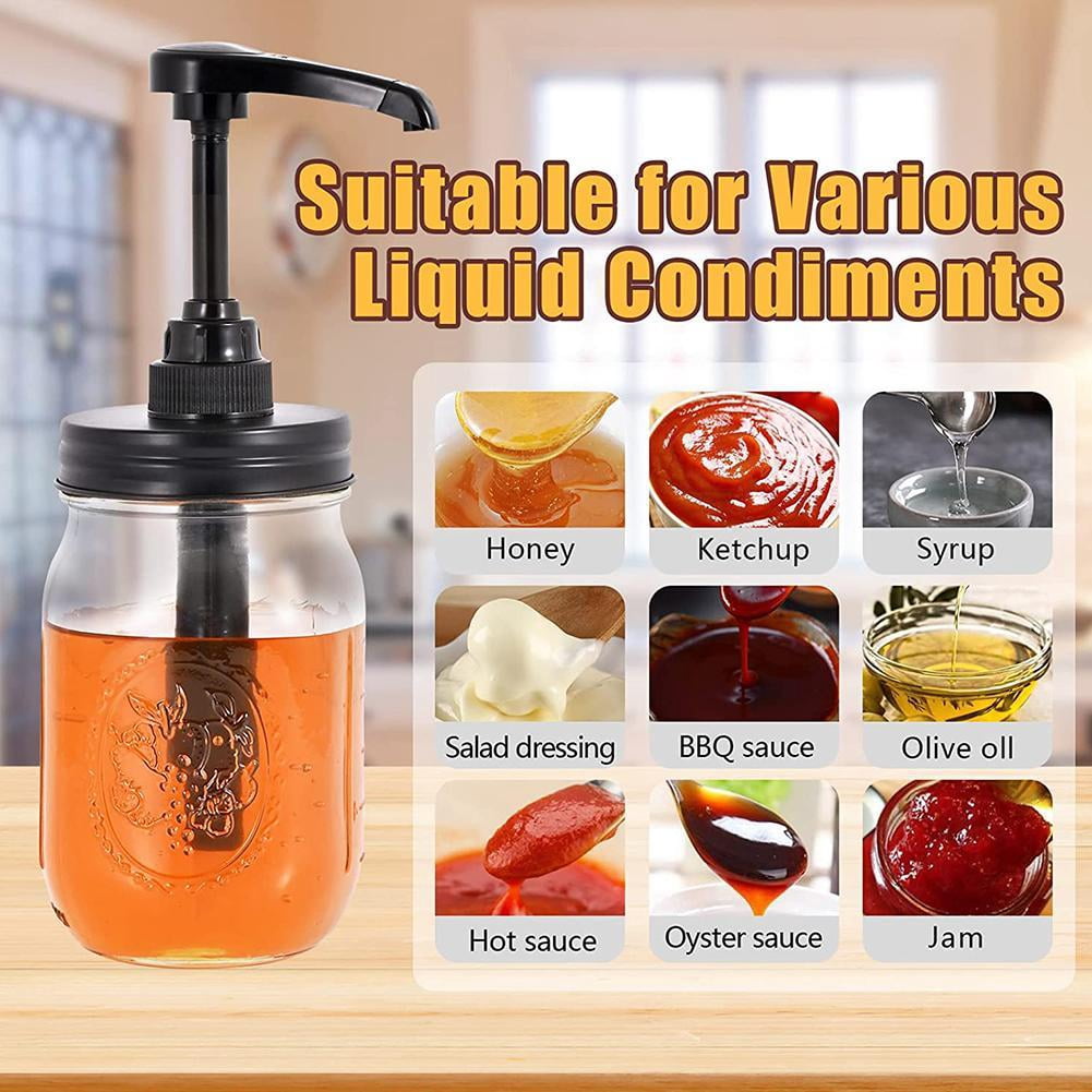 Syrup & Sauce Honey Dispenser Pump Lids For Regular Mouth Mason Jar V9W2 M0N9