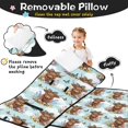 thumbnail image 3 of Highland Cow and Butterfly Print Teens Toddler Nap Mat with Pillow, Sleeping Mat Bag for Preschool Daycare 60"x20", 3 of 6