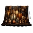 thumbnail image 2 of Moody Vintage Lantern and Pumpkin Still Life, Festive Autumn Warm Flannel Blanket for Living Room and Family Room, Art Lovers Autumn Celebration Gift, Festive Home Decor, 2 of 9