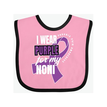 

Inktastic Chronic Pain I Wear Purple For My Noni Gift Baby Boy or Baby Girl Bib