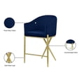 thumbnail image 6 of Maklaine Contemporary Velvet Counter Stool in Rich Navy/Gold, 6 of 7