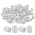thumbnail image 1 of Uxcell 3/32"(2.3mm) Aluminum Wire Rope Stop Sleeve Set, 100 Pcs Crimping Loop Sleeve Single Hole Round Cable Ferrule for Wire Rope Cable Line, Silver, 1 of 6
