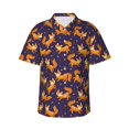 thumbnail image 1 of Balery Stars and Fox Cute Camisas hawaianas de manga corta para hombre, camisas playeras de corte holgado, camisas de vacaciones con botones,Medium, 1 of 7
