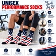 thumbnail image 4 of Cycling Socks 3-Pack, Cushioned Crew Bike Socks, Half Terry Athletic Sports Socks, Stripe Print, Unisex, Size 10-13, 4 of 6
