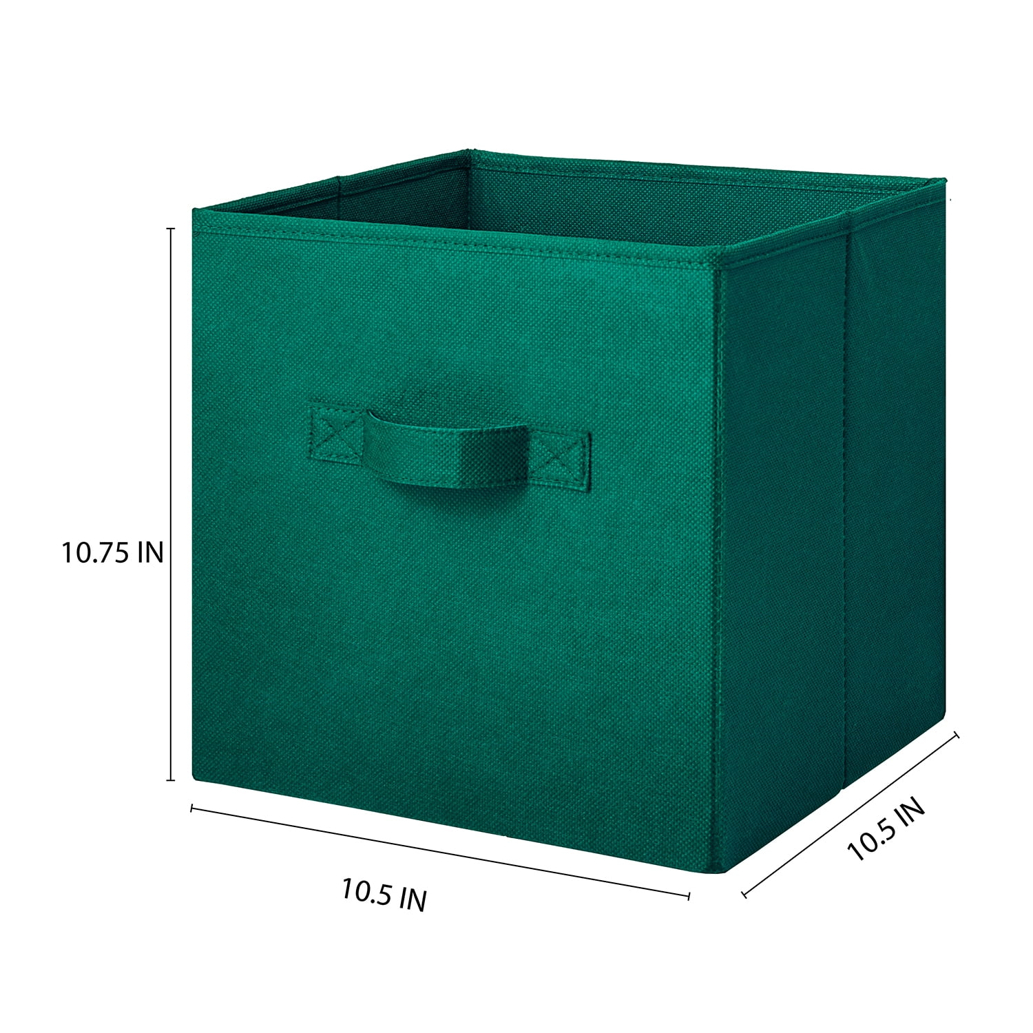 Mainstays Collegiate Collapsible Fabric Bins 10.5X10.5, Green Blast, 4 Pack