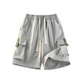 thumbnail image 2 of Xugsiok Cargo Shorts for Men Drawstring Elastic Waist Lightweight Running Shorts with Pockets Casual Fashion Solid Athletic Shorts Classic Outdoor Trendy Shorts for Camping Travel Workout, 2 of 7