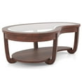 thumbnail image 2 of Furniture of America Tunton Solid Wood 1-Shelf Coffee Table in Dark Cherry, 2 of 6