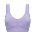 thumbnail image 3 of Women's Sports Bra Pure Color Plus Size-thin Large Bra Sports Bra Full Bra Cup Tops Sports Bra White,Beige,Purple,Pink,Black XL, 3 of 8
