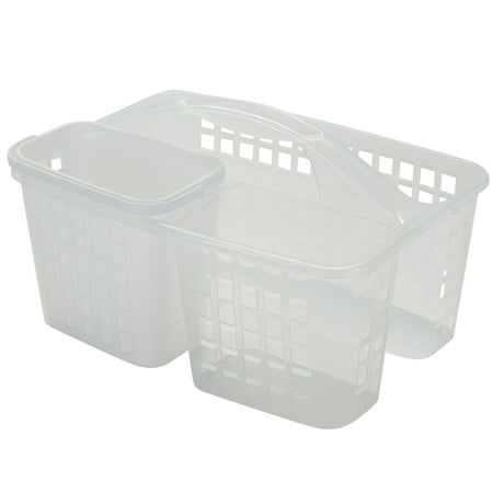 Bath Bliss 2 in 1 Plastic Portable Bath Tote Shower Caddy in White