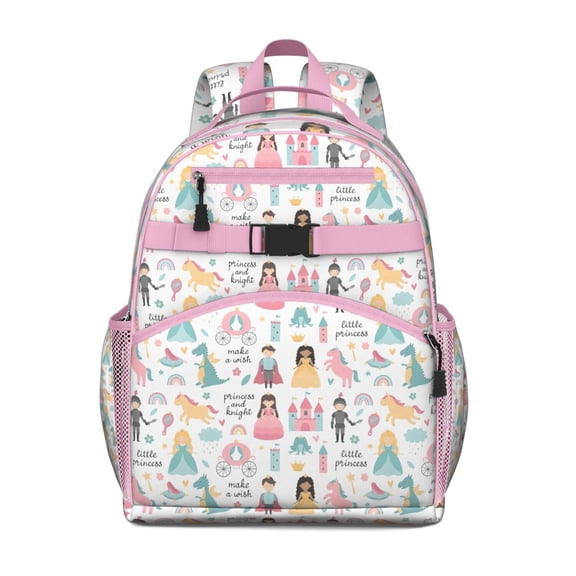Fantasy Princess Pattern Backpack for School,Cute School Bag,Schoolbag with Adjustable Shoulder Straps & Padded Back,15.25"x11.5"x5.25"