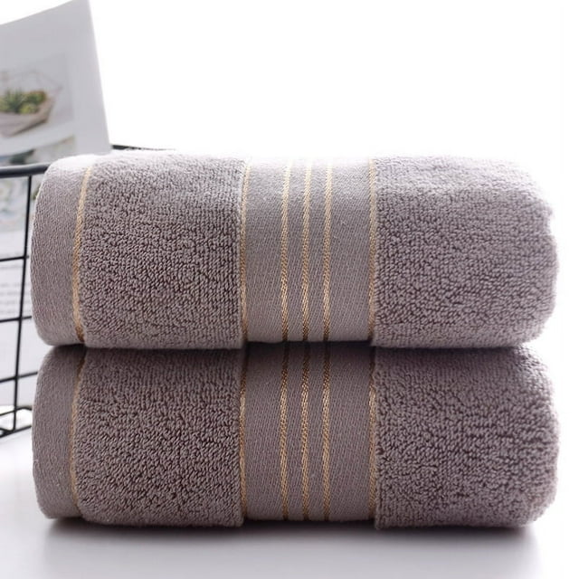 Nvzi 3 toallas de baño, proceso de corte, toalla de mano de algodón suave para el hogar, súper suave y muy absorbente, 13,39 x 29,13 pulgadas (color café claro)