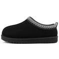 thumbnail image 4 of Comwarm Genuine Suede House Fuzzy Slippers for Women Men, Warm Memory Foam Shoes Indoor Outdoor, Black, 4 of 7