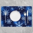 thumbnail image 2 of Merry Christmas Placemats Set of 4 Xmas Snowflake Placemat for Kitchen Dining Table 18"x12" Winter Theme Table Place Mats Happy New Year Indoor Outdoor Decor Table Mats, 2 of 4