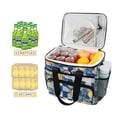 thumbnail image 2 of FORMRS Insulated Cooler Bag 24 Cans Capacity Soft Leakproof Lunch Box with Side Pockets, Retro Plaid Lemon, 2 of 7