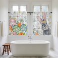 thumbnail image 4 of Happy Easter Tier Curtains 54 Inch Length, Spring Bunny Easter Eggs Floral Gray Wood Cafe Short Curtains for Bathroom Over Sink, Small Kitchen Curtain Light Filtering Drapes 2 Panels 27.5"Wx54"L, 4 of 8