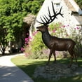 thumbnail image 2 of Nifao Standing Elk, life size bronze statue – Outdoor Garden Decor Sculpture, 42"L x 31"W x 77"H, 2 of 9