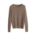 thumbnail image 5 of ManxiVoo Chandail à Capuche Tricoté à Manches Longues et Col Rond pour Femmes, Automne Hiver, Tenue Décontractée, Taille TTG, Kaki, 5 of 5