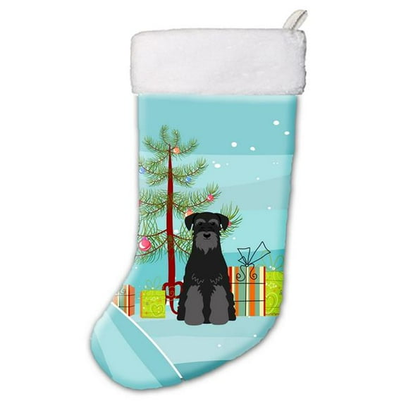 Merry Christmas Tree Standard Schnauzer Black Christmas Stocking
