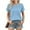 Blue, variant on Uaswgudfs Women's Pleated Short Sleeve T-Shirt Top- Soft Cotton Blend, Casual Relaxed Fit Blouse for Spring/Summer