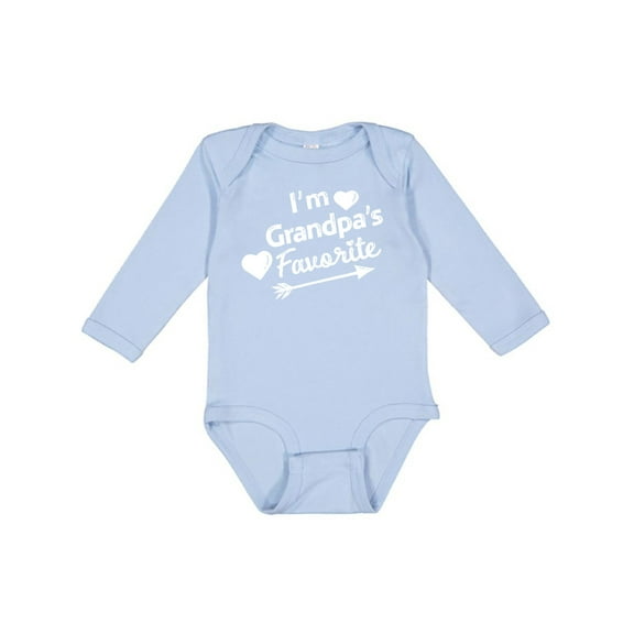 Inktastic I'm Grandpa's Favorite with Arrow and Hearts Boys or Girls Long Sleeve Baby Bodysuit