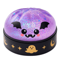 thumbnail image 2 of Halloween Purple Bat Dumpling Squishy Glitter Stress Relief Squeeze Fidget Ball in Steamer Container, Spooky Party Favors Goodie Bag Fillers, 1 Pack, 2 of 6