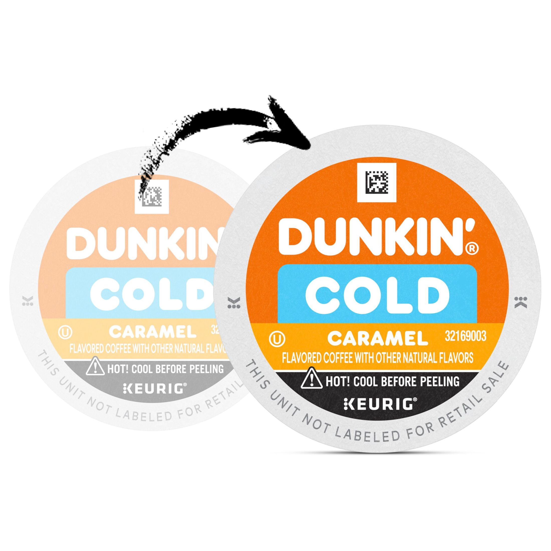 Dunkin’ Cold Caramel Flavored Coffee, K-Cup Pods, 22 Count Box