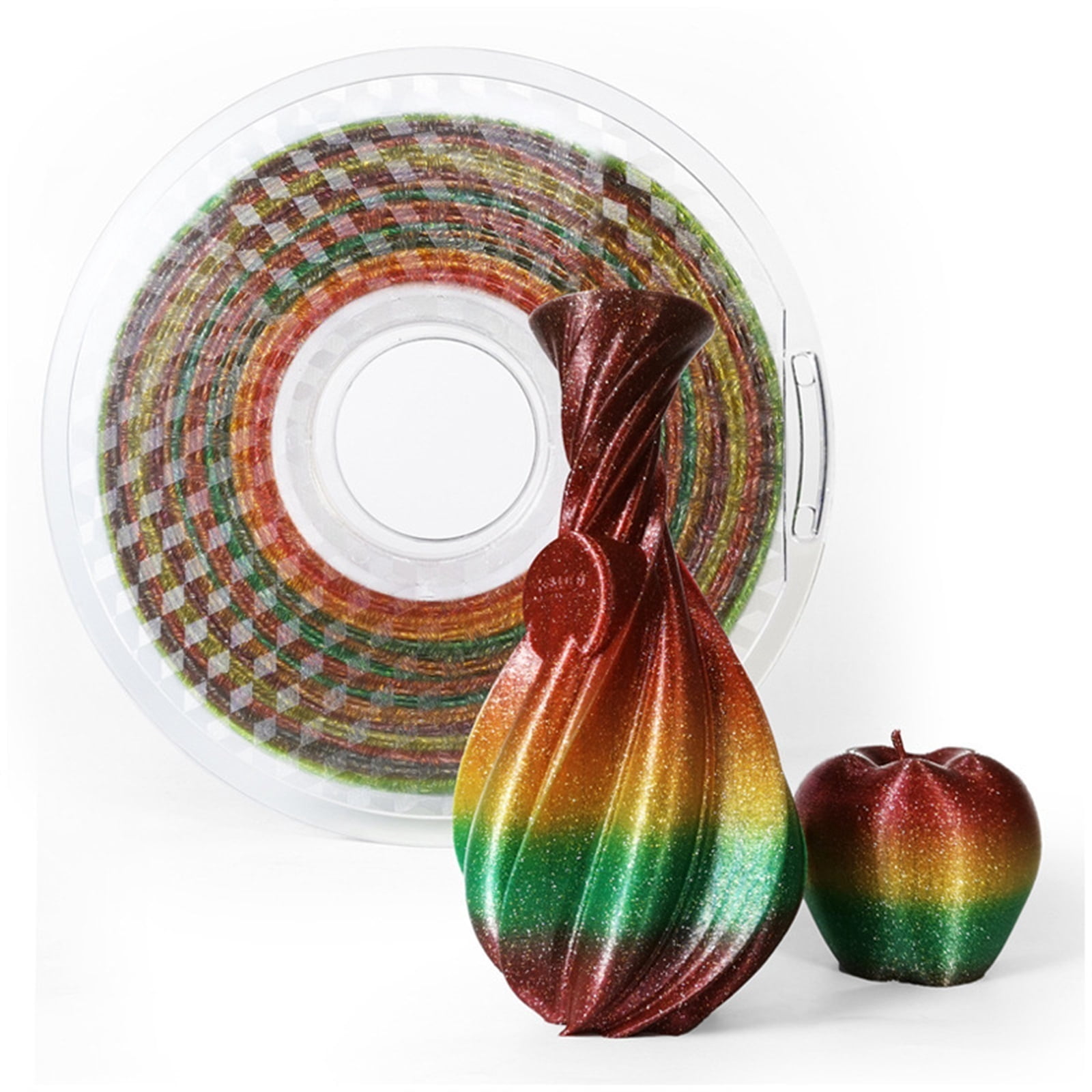 3D Printer Filament Multicolor Glitter Silk 3D Printing PLA Filament 1.75mm 1kg Spool for Most FDM 3D Printer