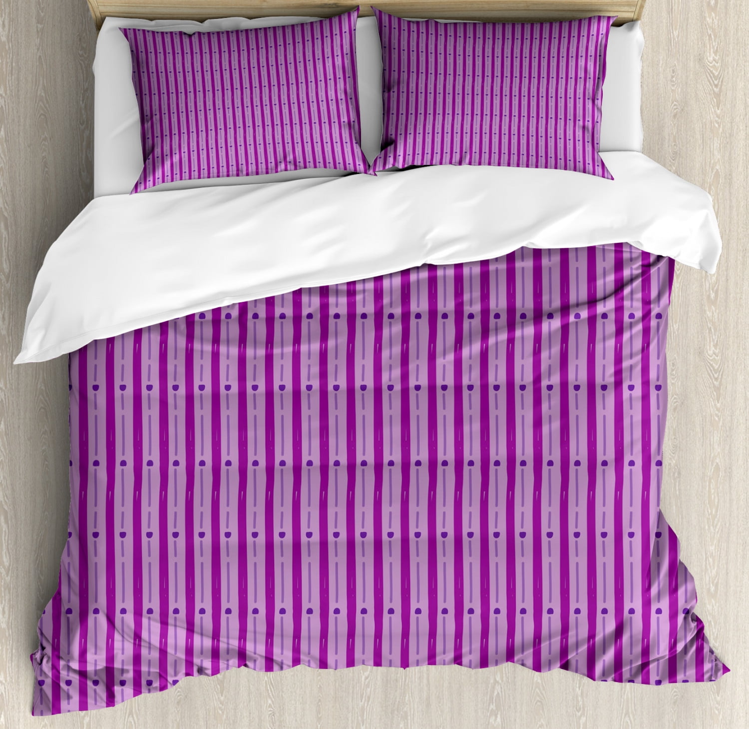Zig Zag Purple Pattern Print Duvet Cover Bedding Set