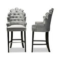 thumbnail image 3 of Baxton Studio Chloe Modern and Contemporary Dark Grey Velvet Upholstered and Dark Brown Finished Wood 2-Piece Bar Stool, 3 of 7