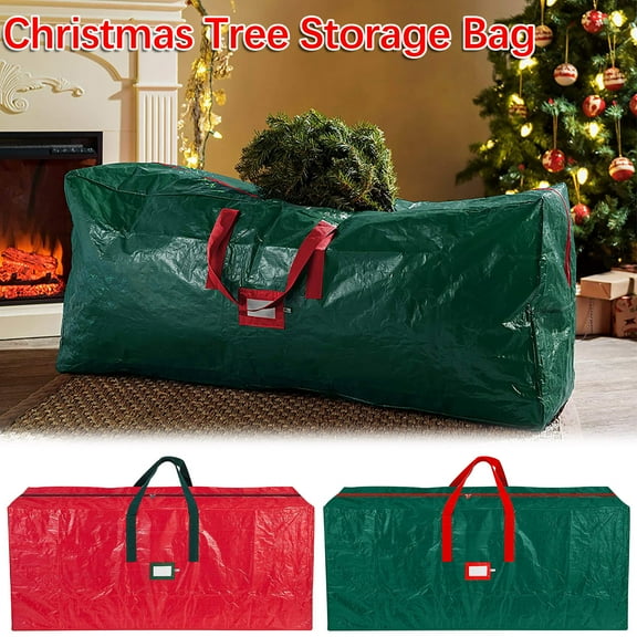 YOTQUSKI Christmas Tree Storage Bag, Fits Up to 8.5 ft Christmas Disassembled Trees, Label Card Slot, Reinforced Handles and Dual Zippers Wide Opening