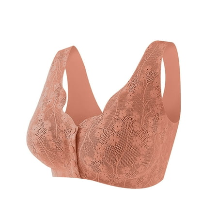 Iyufng Lace Bras for Women Plus Size Push Up Wireless Bra Front Closure Women Sexy Top Bras Wire Free Underwears Base Style Sports Lingerie Summer Savings Clearance