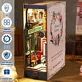 thumbnail image 4 of DIY Book Nook Kit 3D Wooden Puzzle Bookshelf Insert Decor with Sensor Light DIY Miniature Dollhouse Model Kit Creative Decorative Educational Bookshelf Insert Bookend Building Kits for Ki, 4 of 10