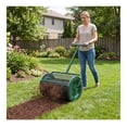 thumbnail image 2 of Fertilizer Spreader 27x16 Inch, Lawn Compost Spreader with Mesh, Garden Seed Spreader, Adjustable Handle, Heavy Duty Metal, 2.7 Cu.ft Capacity, 2 of 9