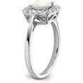 thumbnail image 6 of Solid 14K White Gold Lab Grown Diamond and Opal Halo Ring - Ring Size 7.0, 6 of 8