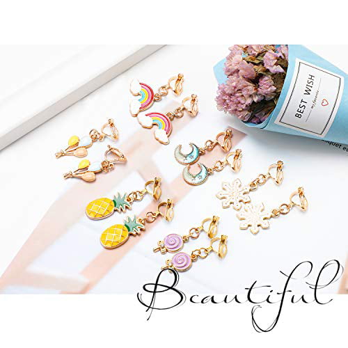 Hifot Little Girl Jewel Rings Glitter Unicorn Mermaid Flowers Cake Adjustable Kid Rings Set Party Dress Up Toys Gifts