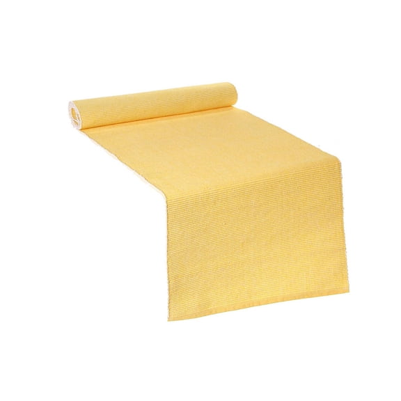 Runner De Table Côtelé Chambray (Jaune) - Ensemble De 2