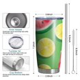 thumbnail image 6 of 20 Oz Watermelon and Lemon Coffee Tumbler Double Wall Insulated Stainless Steel Water Bottle | Metal Reusable Thermoses Flask with Cup Cap | Leak & Sweat Proof with Anti-Dust Lid, 6 of 7