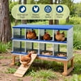 thumbnail image 5 of Lumiparty 8-Compartment Galvanized Steel Chicken Nesting Box with Rollaway Design, Blue, 5 of 7
