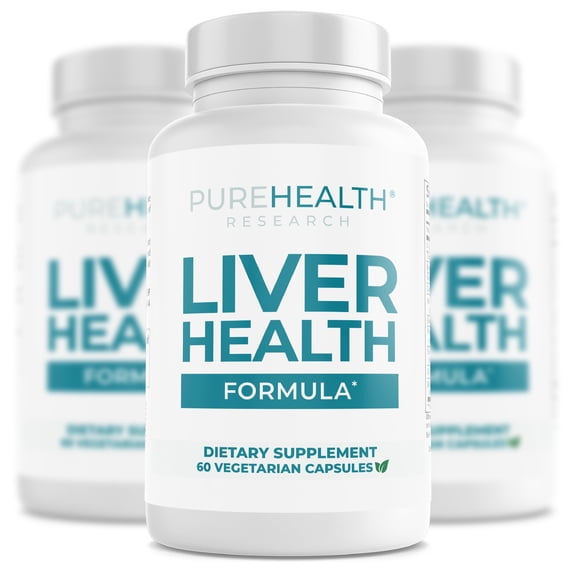 Artichoke Extract Liver Health Formula with Milk Thistle for Liver Detox & Liver Cleanse Fluch by PureHealth Research, x3