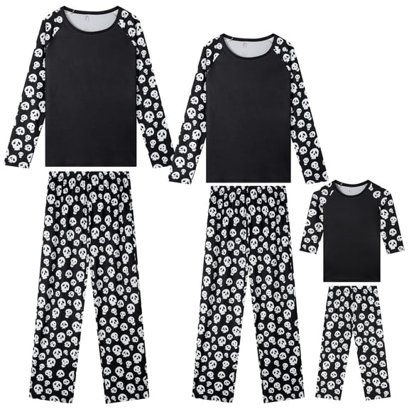 DARING DIVA Pajama Set Print Long Pajama Top Matching Sleep Pant ["Men"] M Black