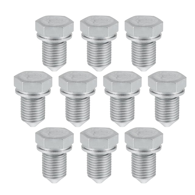 10uds M14 x 1.5 Magnético Aceite Drenaje Tapón Sumidero con Junta Plateado Tono