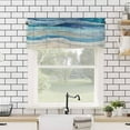 thumbnail image 4 of Coastal Beach Valances for Windows - Navy Blue Kitchen Curtains Valances - Abstract Blue Wave Window Valances Bathroom Window Treatment Modern Ombre Valances Curtains for Living Room Bedroom 54"x18", 4 of 6