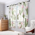 thumbnail image 6 of Cactus and Pink Flowers Blackout Curtains Thermal Insulation 63 inch Grommet for Bedroom Living Room Bathroom Kitchen Windows 2 Pack, 6 of 6